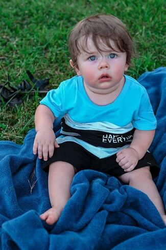 Toddler Baby Boy Clothes Summer Short Sleeve Letter Print Patchwork T-Shirt Shorts Outfit Set in Saudi Arabia
