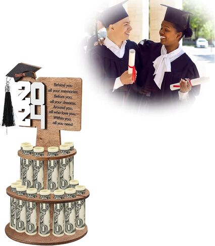 2024 Graduation Gift Money Holder,Cash Gift Ideas for Graduation Unique Greeting Cards Cash Holder,Double-Layer Cash Holders with 25 Holes Money Organizer for Graduation Party Supplies (White) in Kuwait
