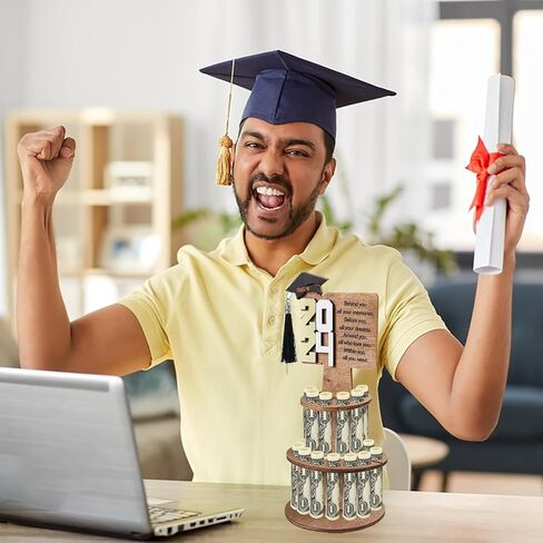 2024 Graduation Gift Money Holder,Cash Gift Ideas for Graduation Unique Greeting Cards Cash Holder,Double-Layer Cash Holders with 25 Holes Money Organizer for Graduation Party Supplies (White) in Kuwait