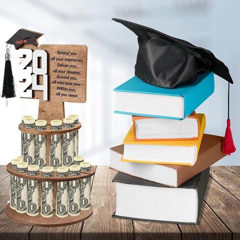 2024 Graduation Gift Money Holder,Cash Gift Ideas for Graduation Unique Greeting Cards Cash Holder,Double-Layer Cash Holders with 25 Holes Money Organizer for Graduation Party Supplies (White) in Kuwait