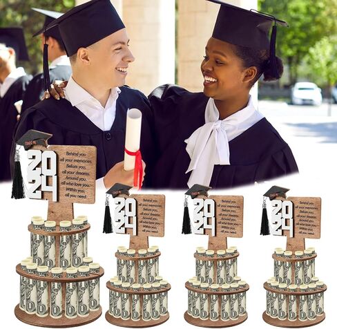 2024 Graduation Gift Money Holder,Cash Gift Ideas for Graduation Unique Greeting Cards Cash Holder,Double-Layer Cash Holders with 25 Holes Money Organizer for Graduation Party Supplies (White) in Kuwait
