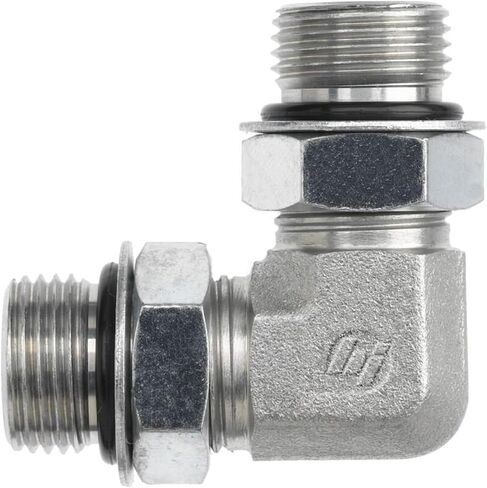 Brennan Industries 6807-08-06-NWO-FG Forged Steel 90 Degree Elbow Tube Fitting, 3/4"-16 SAE ORB x 9/16"-18 SAE ORB Thread, 1/2" Male Adjustable O-Ring Boss x 1/2" Male Adjustable O-Ring Boss in Saudi Arabia