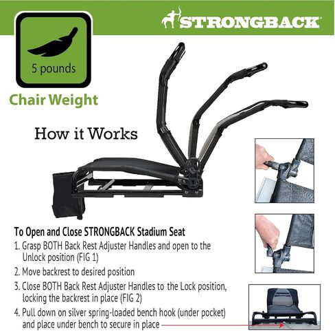 STRONGBACK Portable Stadium Seat for Bleachers with Adjustable Reclining and Back Support in Saudi Arabia