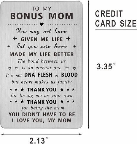 HLQYMZ to My Stepmom Card Gifts - شكرًا لك لكونك أمي - هدايا بطاقة محفظة أمي الإضافية من Bonus Daughter Son in Kuwait