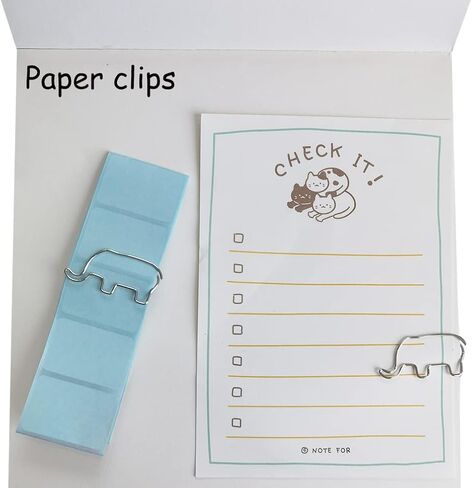 Cute Elephant Shaped Paper Clips Bookmarks, Funny Office Supplies Elephant Gifts for Women Men Coworkers Teachers, Silver 60 Pcs in Kuwait
