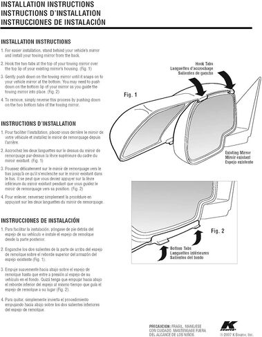 Snap & Zap Custom Fit Towing Mirror Pair for Jeep Wrangler, Wangler JK in Saudi Arabia