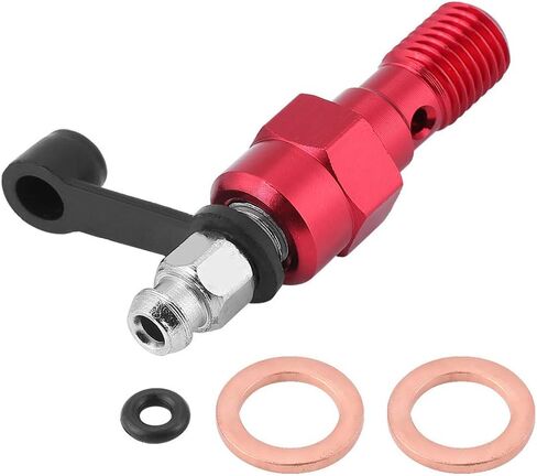 Banjo Bolt Bleed Screw, M10x1.25mm Motorcycle Brake Master Cylinder Caliper Bleed Screw, Nipple Banjo Bolt + Dust Cap, Aluminum (Blue) in Saudi Arabia