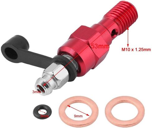 Banjo Bolt Bleed Screw, M10x1.25mm Motorcycle Brake Master Cylinder Caliper Bleed Screw, Nipple Banjo Bolt + Dust Cap, Aluminum (Blue) in Saudi Arabia