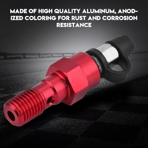 Banjo Bolt Bleed Screw, M10x1.25mm Motorcycle Brake Master Cylinder Caliper Bleed Screw, Nipple Banjo Bolt + Dust Cap, Aluminum (Blue) in Saudi Arabia