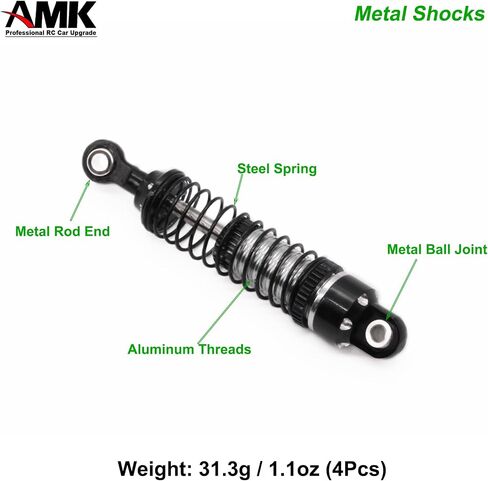 AMK TRX4M Shocks 52mm Metal Adjustable Absorber Springs Hydraulic Threaded Damper for 1/18 RC Crawler TRX4M Upgrades in Saudi Arabia