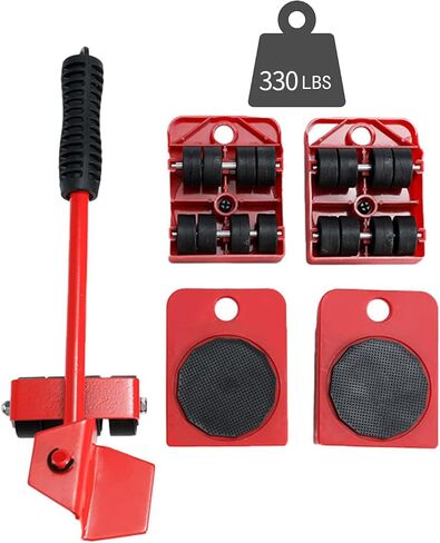 محرك الأثاث وينشال مع مجموعة رافعة للأثاث والعجلات، عجلات دوران 360 درجة، سعة 330 رطل، لنقل الأثاث الثقيل والثلاجة والأريكة والخزانة in Kuwait