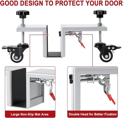 KodMtiz Door Installation Kit, Heavy Duty Door Board Dolly for 1-3/8" and 1-3/4" Pre-Hung, Slab, and Front Doors, Stainless Steel Installation Tool Kit for Commercial & Residential Use in Kuwait