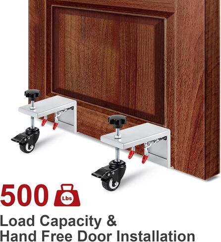 KodMtiz Door Installation Kit, Heavy Duty Door Board Dolly for 1-3/8" and 1-3/4" Pre-Hung, Slab, and Front Doors, Stainless Steel Installation Tool Kit for Commercial & Residential Use in Kuwait