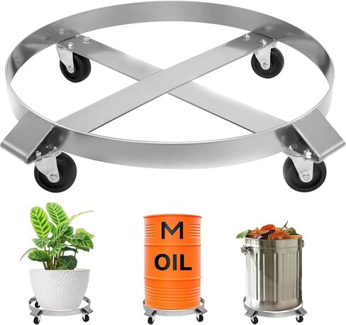 𝟓𝟓 𝐆𝐚𝐥𝐥𝐨𝐧 𝐃𝐫𝐮𝐦 𝐃𝐨𝐥𝐥𝐲، طبلة شديدة التحمل دوللي 1000 رطل، دوللي برميل لطبل 55 جالون مع عجلات دوارة إطار فولاذي دوللي غير قابلة للقلب سعة الشاحنة اليدوية in Kuwait