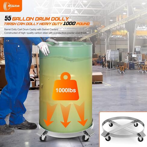 𝟓𝟓 𝐆𝐚𝐥𝐥𝐨𝐧 𝐃𝐫𝐮𝐦 𝐃𝐨𝐥𝐥𝐲، طبلة شديدة التحمل دوللي 1000 رطل، دوللي برميل لطبل 55 جالون مع عجلات دوارة إطار فولاذي دوللي غير قابلة للقلب سعة الشاحنة اليدوية in Kuwait