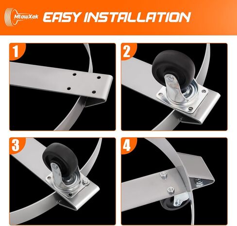 𝟓𝟓 𝐆𝐚𝐥𝐥𝐨𝐧 𝐃𝐫𝐮𝐦 𝐃𝐨𝐥𝐥𝐲، طبلة شديدة التحمل دوللي 1000 رطل، دوللي برميل لطبل 55 جالون مع عجلات دوارة إطار فولاذي دوللي غير قابلة للقلب سعة الشاحنة اليدوية in Kuwait