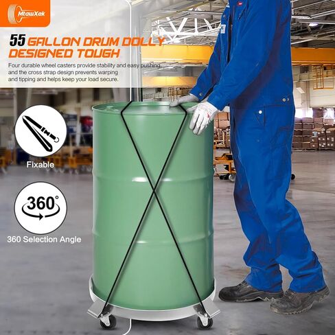 𝟓𝟓 𝐆𝐚𝐥𝐥𝐨𝐧 𝐃𝐫𝐮𝐦 𝐃𝐨𝐥𝐥𝐲، طبلة شديدة التحمل دوللي 1000 رطل، دوللي برميل لطبل 55 جالون مع عجلات دوارة إطار فولاذي دوللي غير قابلة للقلب سعة الشاحنة اليدوية in Kuwait
