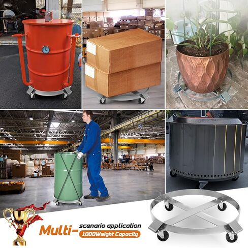 𝟓𝟓 𝐆𝐚𝐥𝐥𝐨𝐧 𝐃𝐫𝐮𝐦 𝐃𝐨𝐥𝐥𝐲، طبلة شديدة التحمل دوللي 1000 رطل، دوللي برميل لطبل 55 جالون مع عجلات دوارة إطار فولاذي دوللي غير قابلة للقلب سعة الشاحنة اليدوية in Kuwait