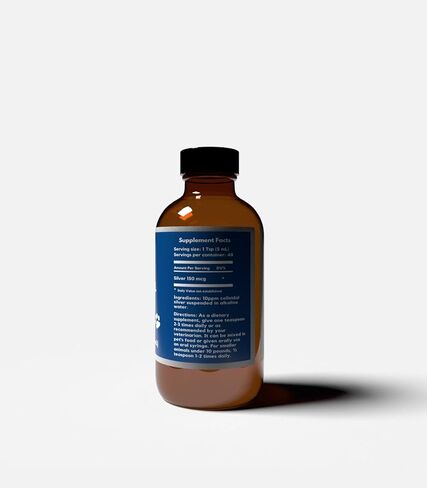 Earth Clinic ® الفضة الغروية للحيوانات الأليفة 10 جزء في المليون، 8 أونصة سائلة من زجاج العنبر - دعم المناعة للكلاب والقطط والطيور والخيول in Kuwait