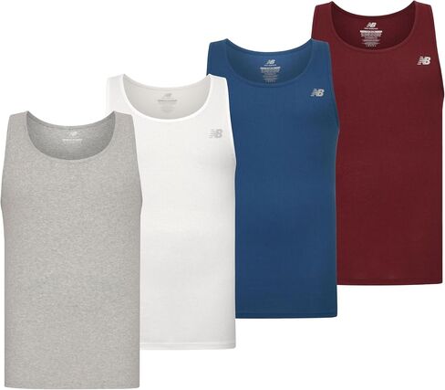 New Balance Men's Cotton Performance Rib Tank Top (Pack of 4) in Saudi Arabia