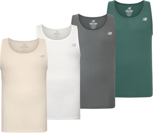 New Balance Men's Cotton Performance Rib Tank Top (Pack of 4) in Saudi Arabia