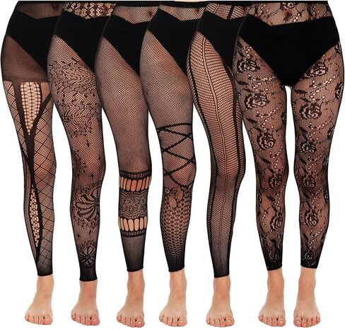PreuveDe 6 Pairs Fishnet Tights Stockings for Women Black Mesh Tights Net Stockings Sexy Fishnets Leggings for Party in Saudi Arabia