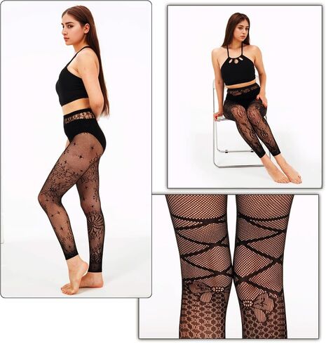 PreuveDe 6 Pairs Fishnet Tights Stockings for Women Black Mesh Tights Net Stockings Sexy Fishnets Leggings for Party in Saudi Arabia