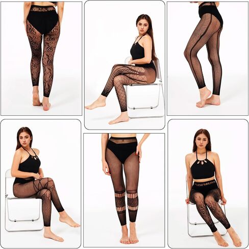 PreuveDe 6 Pairs Fishnet Tights Stockings for Women Black Mesh Tights Net Stockings Sexy Fishnets Leggings for Party in Saudi Arabia