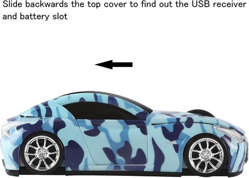 ماوس لاسلكي، ماوس كمبيوتر رياضي رائع على شكل سيارة، ماوس USB 2.4 جيجا هرتز مع مصابيح أمامية، ماوس ضوئي 1600 نقطة في البوصة، ماوس ألعاب محمول مع جهاز استقبال USB للكمبيوتر المحمول، المكتب، المنزل in Kuwait