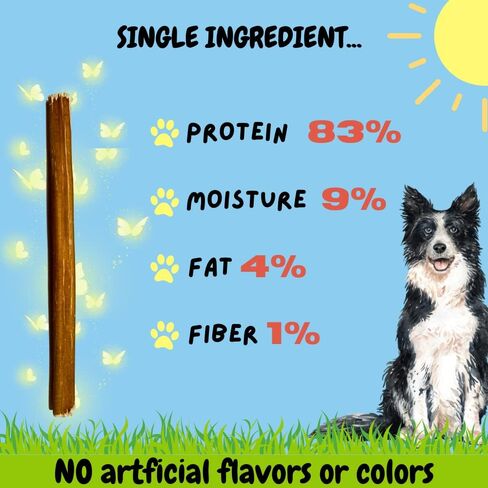 BULLYSTICKS & MORE عصي الفتوة مقاس 6 بوصات (رقيقة 6 بوصات - 15 قطعة) | العصي الفتوة للكلاب | 100% لحم بقري يتغذى على العشب | اختيار الآباء الكلب الفتوة عصا الكلب يمضغ | عظام الفتوة in Kuwait