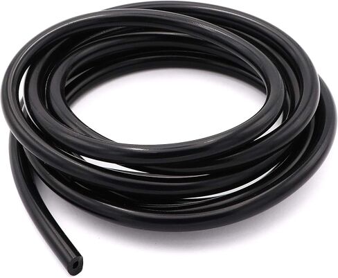 1/8 بوصة خرطوم أنابيب فراغ السيليكون خط 10FT 130PSI أقصى ضغط أسود (معرف 3 مم) مع مشابك خرطوم تروس دودة من الفولاذ المقاوم للصدأ in Kuwait