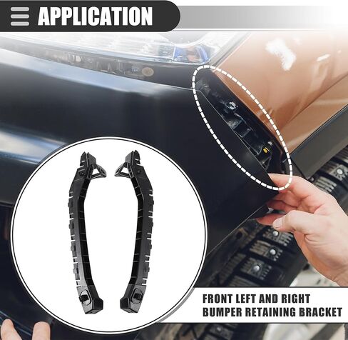 مجموعة دعامة المصد الأمامي Motoforti، لسوبارو امبريزا WRX STi 2011-2014، دعامة غطاء المصد الجانبي الأيسر الأيمن، ABS، رقم 57707FG122/57707FG132، أسود، زوج واحد in Kuwait