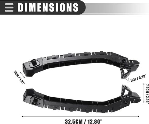 مجموعة دعامة المصد الأمامي Motoforti، لسوبارو امبريزا WRX STi 2011-2014، دعامة غطاء المصد الجانبي الأيسر الأيمن، ABS، رقم 57707FG122/57707FG132، أسود، زوج واحد in Kuwait
