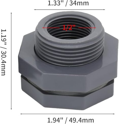Zorveiio 1-1/2 بوصة NPT تركيب الحاجز، موصل خزان المياه لبرميل المطر حديقة خرطوم محول حنفية عدة خزان المياه in Kuwait