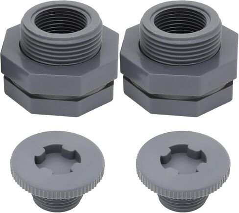 Zorveiio 1-1/2 بوصة NPT تركيب الحاجز، موصل خزان المياه لبرميل المطر حديقة خرطوم محول حنفية عدة خزان المياه in Kuwait