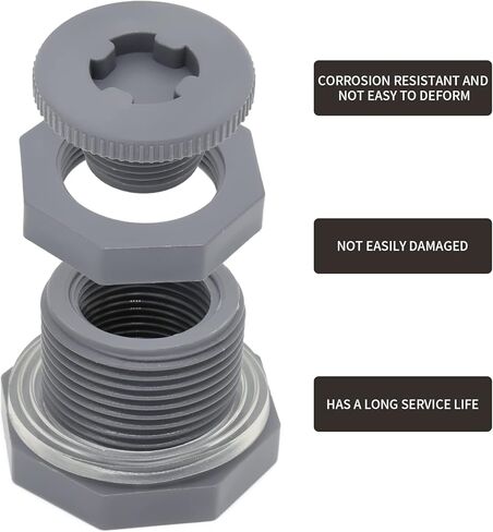 Zorveiio 1-1/2 بوصة NPT تركيب الحاجز، موصل خزان المياه لبرميل المطر حديقة خرطوم محول حنفية عدة خزان المياه in Kuwait