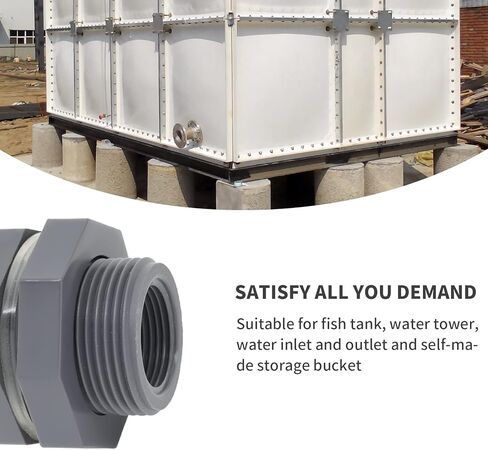 Zorveiio 1-1/2 بوصة NPT تركيب الحاجز، موصل خزان المياه لبرميل المطر حديقة خرطوم محول حنفية عدة خزان المياه in Kuwait