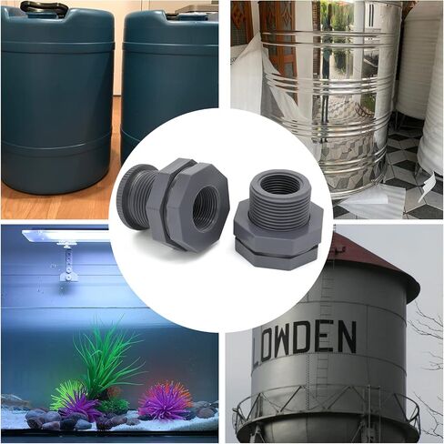 Zorveiio 1-1/2 بوصة NPT تركيب الحاجز، موصل خزان المياه لبرميل المطر حديقة خرطوم محول حنفية عدة خزان المياه in Kuwait