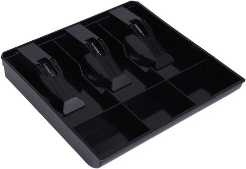 YWBL-WH Cash Drawer Register Insert Tray Replacement Coin Cashier Tidy 3 Bills 3 Coins Removable Money Storage Box 9.6 x 9.6 x 1.4 inch - White & Black(Black), Parts Box in Saudi Arabia
