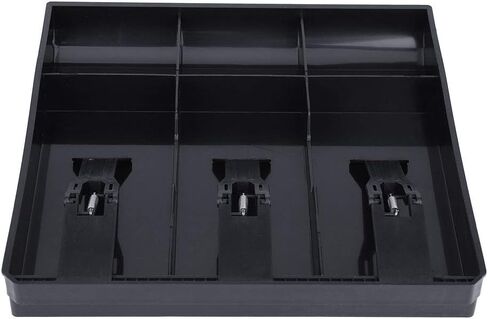 YWBL-WH Cash Drawer Register Insert Tray Replacement Coin Cashier Tidy 3 Bills 3 Coins Removable Money Storage Box 9.6 x 9.6 x 1.4 inch - White & Black(Black), Parts Box in Saudi Arabia
