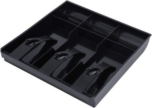 YWBL-WH Cash Drawer Register Insert Tray Replacement Coin Cashier Tidy 3 Bills 3 Coins Removable Money Storage Box 9.6 x 9.6 x 1.4 inch - White & Black(Black), Parts Box in Saudi Arabia