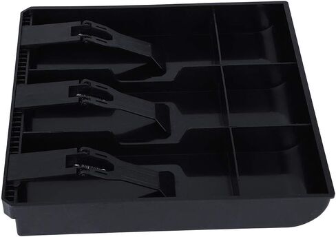 YWBL-WH Cash Drawer Register Insert Tray Replacement Coin Cashier Tidy 3 Bills 3 Coins Removable Money Storage Box 9.6 x 9.6 x 1.4 inch - White & Black(Black), Parts Box in Saudi Arabia