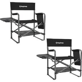 كرسي تخييم قابل للطي من KingCamp، مقعد مدير عالي التحمل للبالغين في الخارج، كراسي حديقة محمولة مع طاولة جانبية قابلة للتنفس شبكية خلفية مدمجة للرياضات الخارجية in Kuwait