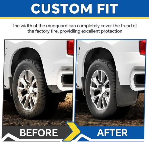 Mud Flaps for 2025 2024 2023 2022 2021 2020 2019 Chevy Silverado 1500 Accessories Heavy Duty Front & Rear Mud Splash Guards (NOT FITS ZR2, LT Trail Boss, Custom Trail Boss), Non-Drilling in Saudi Arabia