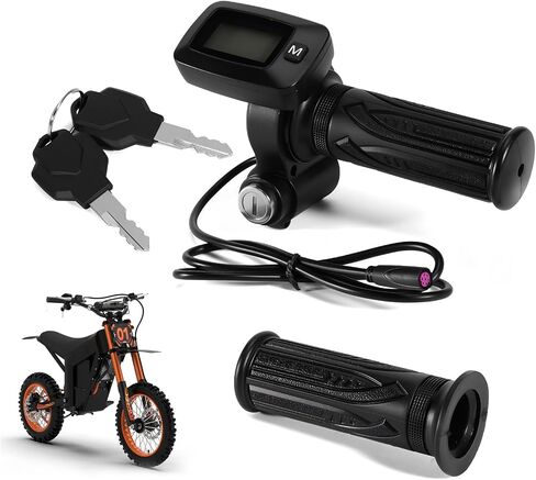 48V Bike Throttle Left Side Grips Fits for Tuttio Soleil 01 Electric Dirt Bike w/LCD Display M Button Only (New Version, Cannot Be Used Interchangeably with The Old Throttle) in Saudi Arabia