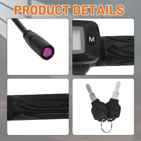 48V Bike Throttle Left Side Grips Fits for Tuttio Soleil 01 Electric Dirt Bike w/LCD Display M Button Only (New Version, Cannot Be Used Interchangeably with The Old Throttle) in Saudi Arabia