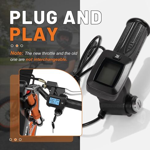 48V Bike Throttle Left Side Grips Fits for Tuttio Soleil 01 Electric Dirt Bike w/LCD Display M Button Only (New Version, Cannot Be Used Interchangeably with The Old Throttle) in Saudi Arabia