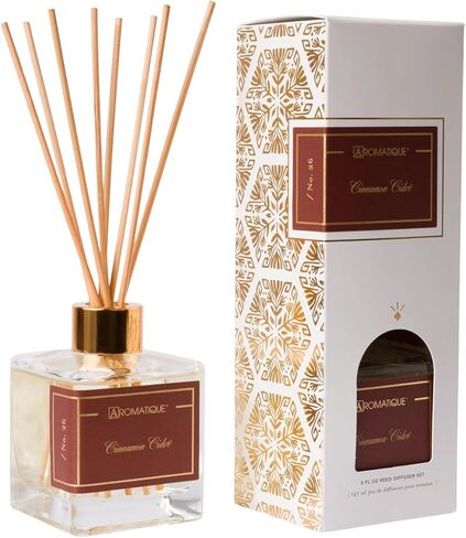 Aromatique Cinnamon Cider Reed Diffuser Gift Set - Aromatherapy, Scented Air Freshener Deodorizer Oil for Home, Kitchen, Living Room Home Decor Humidifier Essential Oils in Saudi Arabia