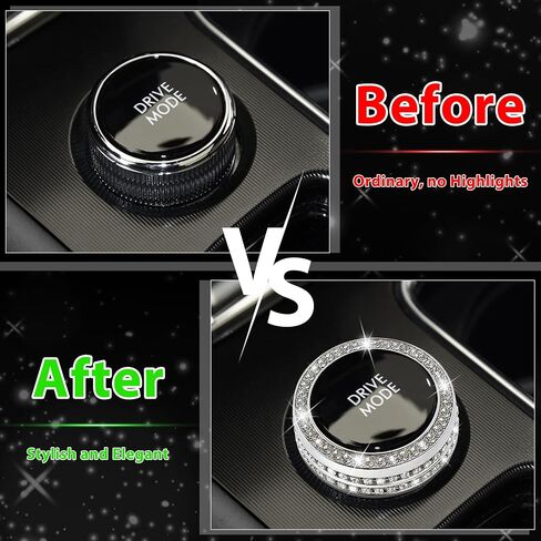 TOMALL Bling Center Console Driving Mode Knob Cover Compatible with Lincoln Aviator/Continental/Corsair/Navigator/Navigator L. Variable Speed Button Cap Trims Modified Bling Accessories for Car in Saudi Arabia