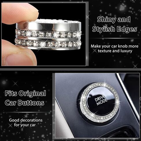 TOMALL Bling Center Console Driving Mode Knob Cover Compatible with Lincoln Aviator/Continental/Corsair/Navigator/Navigator L. Variable Speed Button Cap Trims Modified Bling Accessories for Car in Saudi Arabia